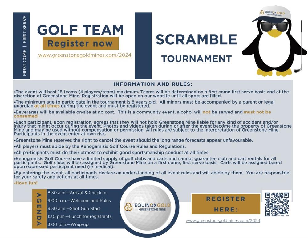 Golf Team Registration details 